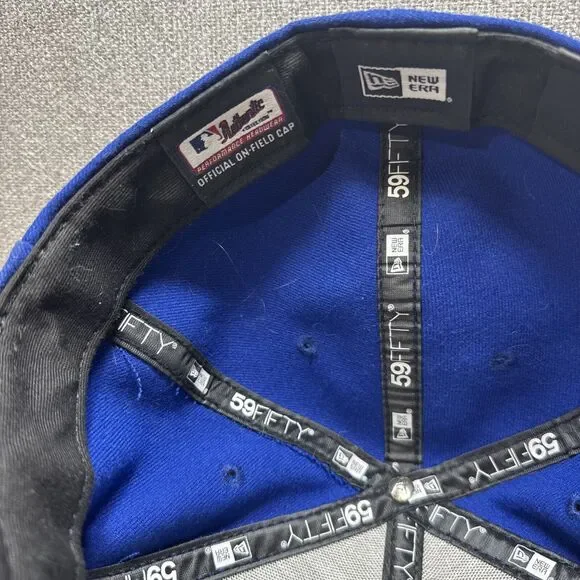 Toronto Blue Jays Hat Cap Fitted 7 3/4 Blue New Era MLB Baseball USA Made - Picture 7 of 7